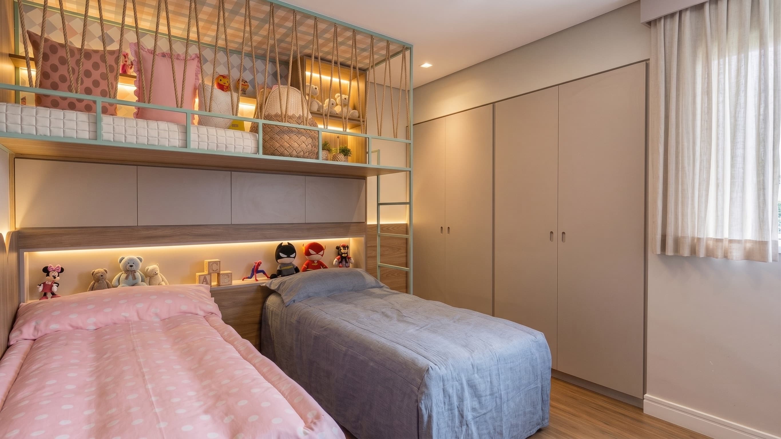 Quarto de Elis & Benício, projeto residencial de Lucila Oliveira